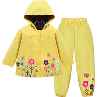 Children's rain jacket set waterproof & windproof with hood and pants – Liora
