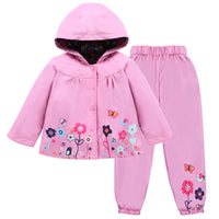 Children's rain jacket set waterproof & windproof with hood and pants – Liora