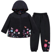 Children's rain jacket set waterproof & windproof with hood and pants – Liora