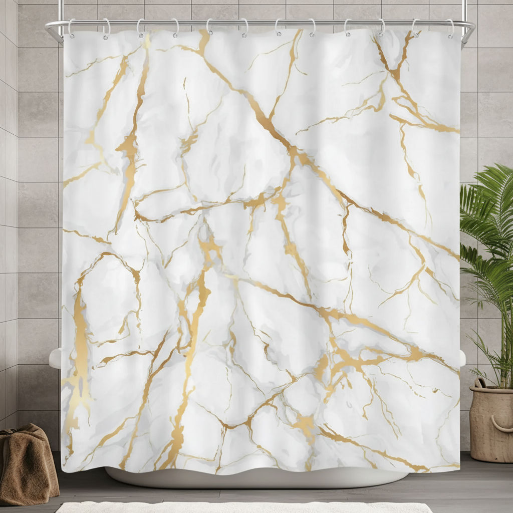 Marmor Muster Badezimmervorhang - MarbleLuxor