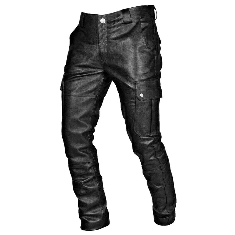 PU Leather Biker Pants for Men - Alex