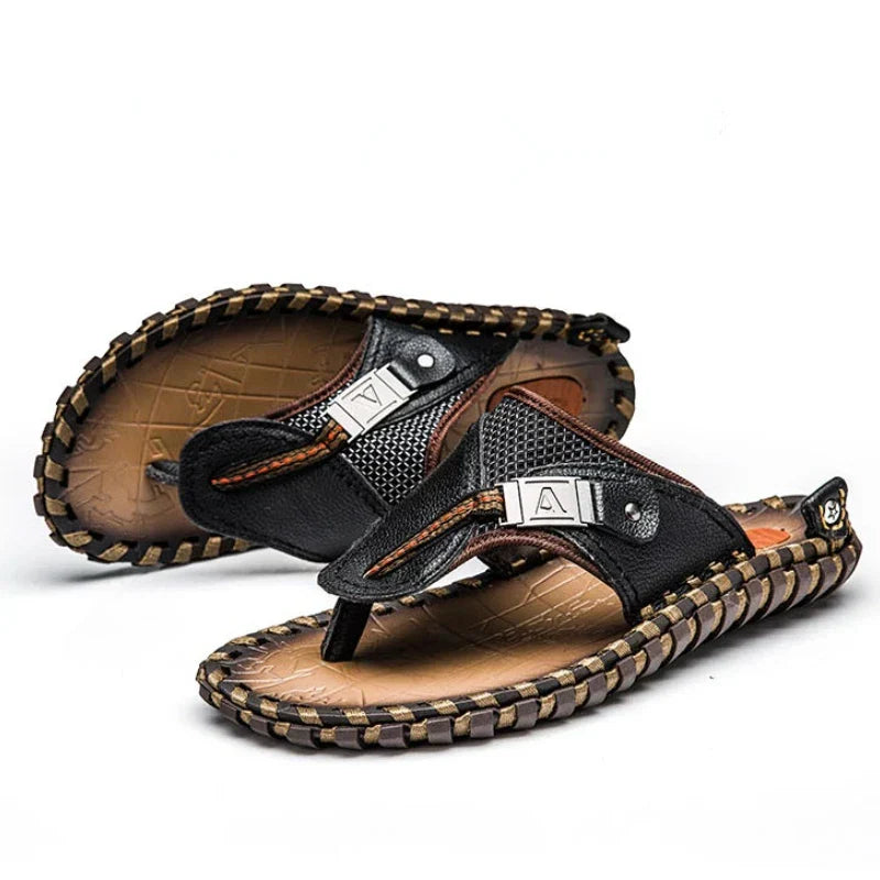 Stylish Leather Toe Sandals - Levi