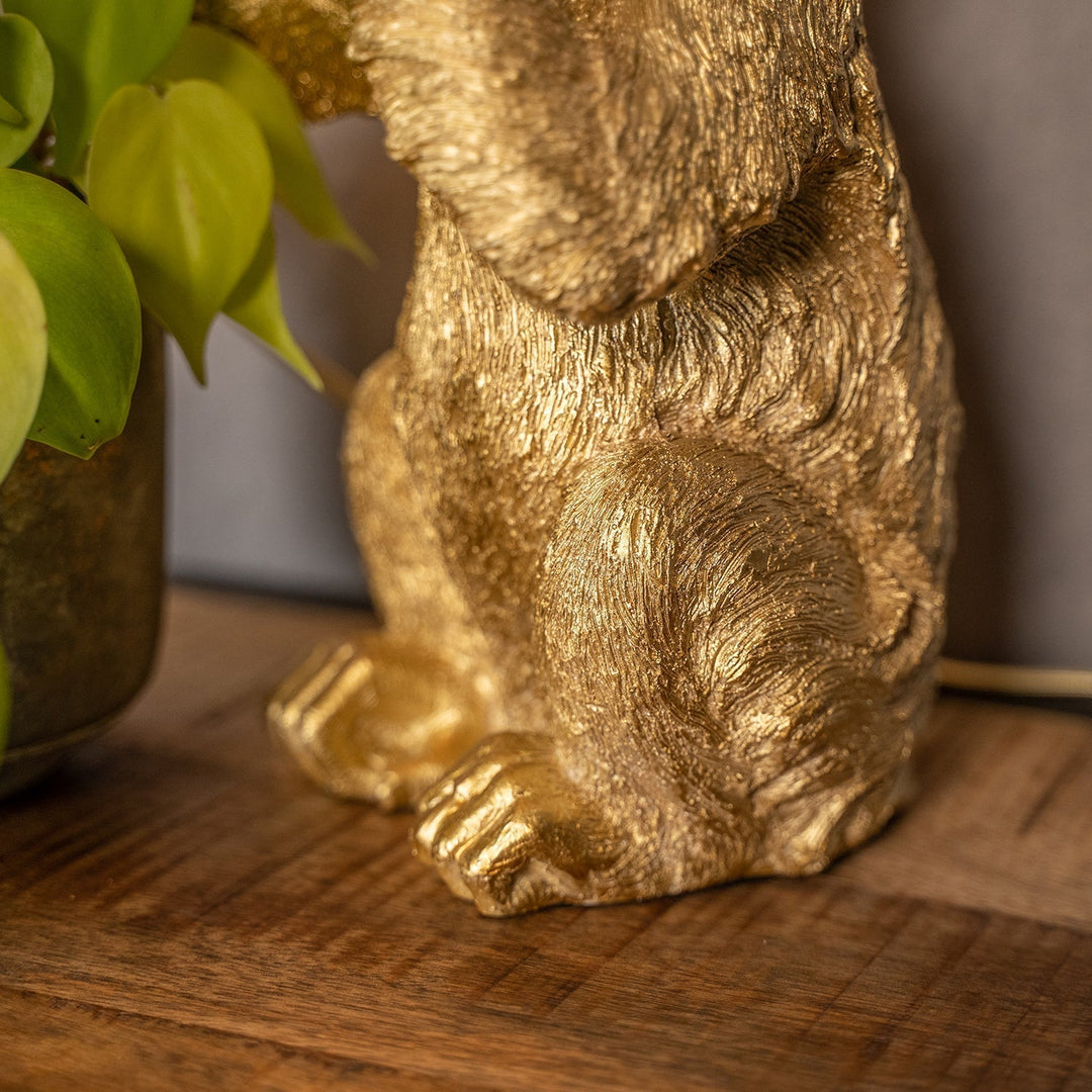 Luksuriøs gylden abe bordlampe – GoldenChimp