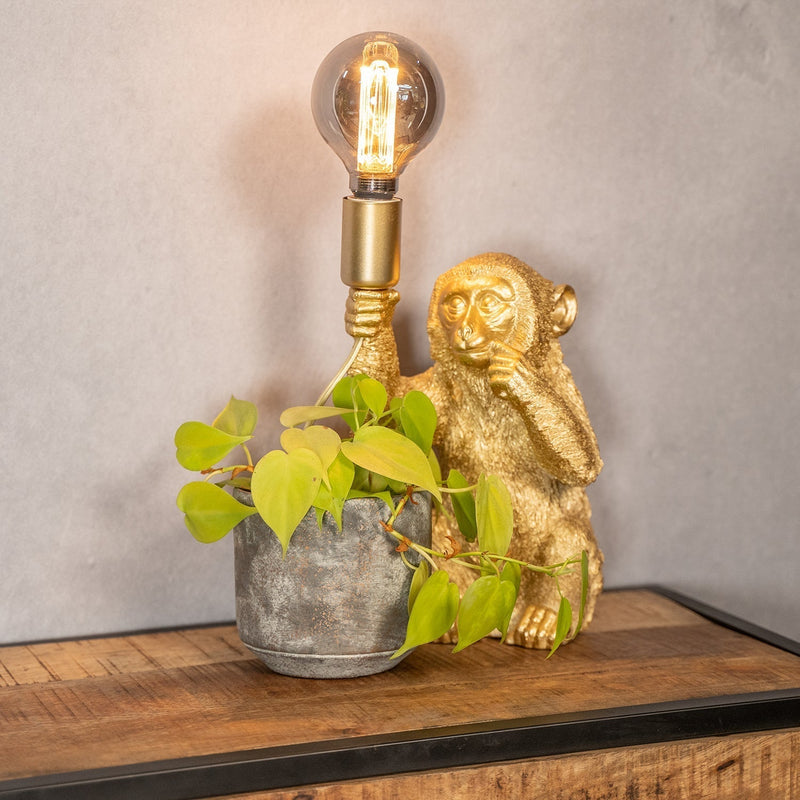 Luksuriøs gylden abe bordlampe – GoldenChimp