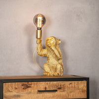 Luksuriøs gylden abe bordlampe – GoldenChimp