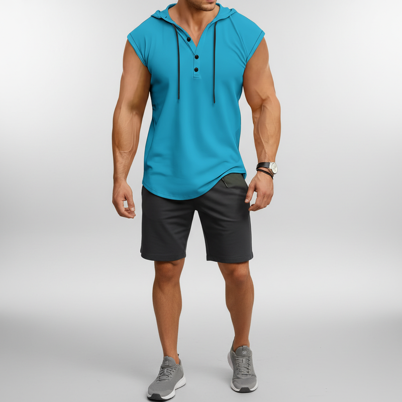 Mouwloos Henley Tanktop - AeroVibe 