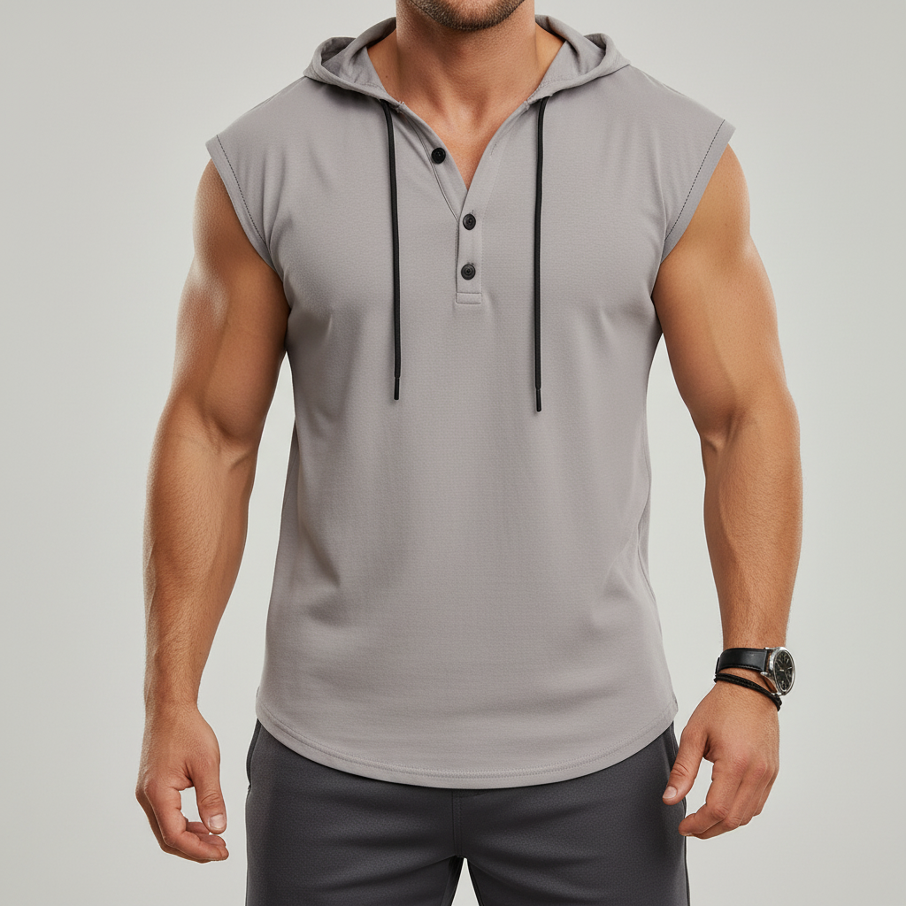 Mouwloos Henley Tanktop - AeroVibe 