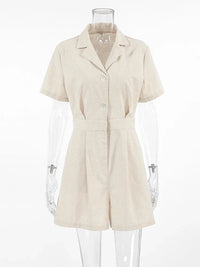 Linen summer jumpsuit with short sleeves – Maelis