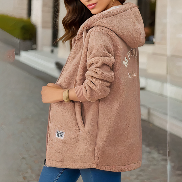 Women's fleece jacket with hood - Sophie