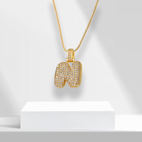 Bubble Letter Chain with Pendant - LuxeLette