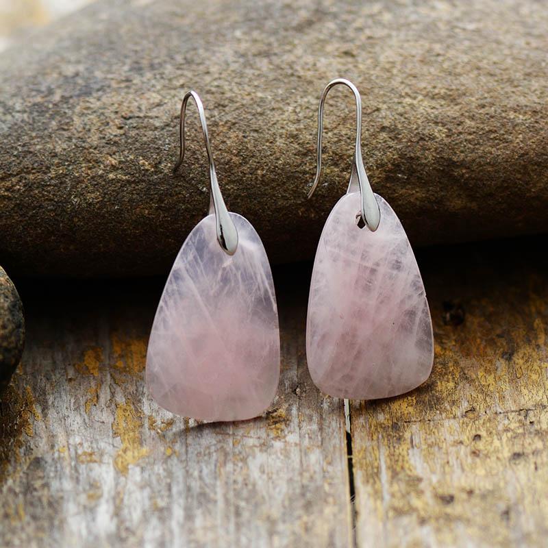 Aura Rose Quartz Protective Earrings - Ameline