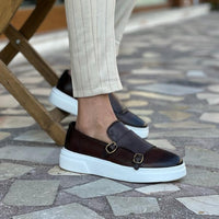 Zapatillas de cuero para hombre sin cordones con detalles de hebillas – Dante