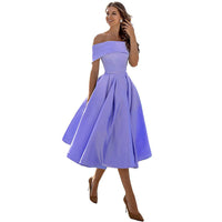Off-shoulder & Figure-hugging Satin Party Dress for Women – Mirella