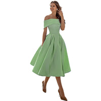 Off-shoulder & Figure-hugging Satin Party Dress for Women – Mirella