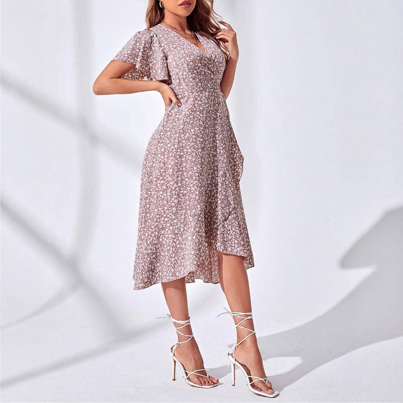 Leichtes & Verspieltes Sommer-Wickelkleid mit Blumenmuster – Amira