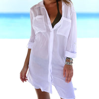 Airy Linen Shirt Dresses - Navy