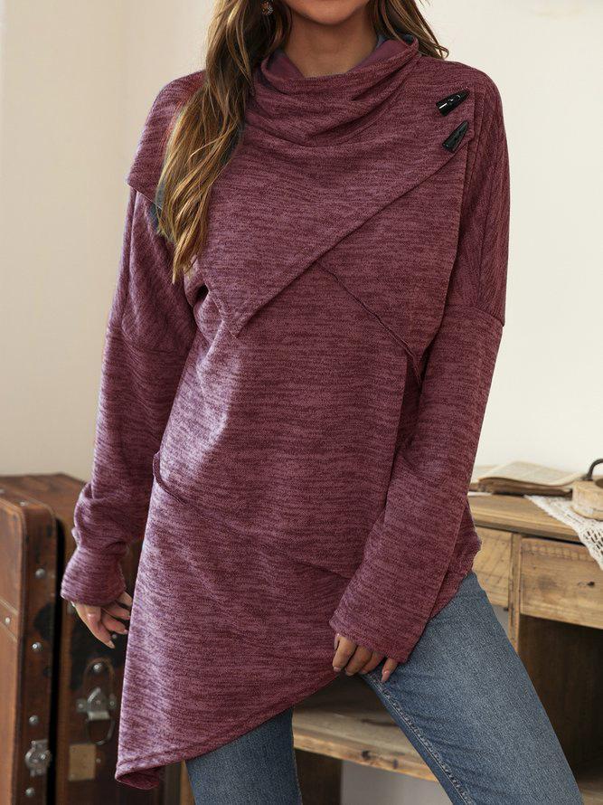 Asymmetric Shirt with Waterfall Collar - Liora
