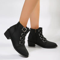 Women's ankle boots with block heel in vintage look – Yolisa