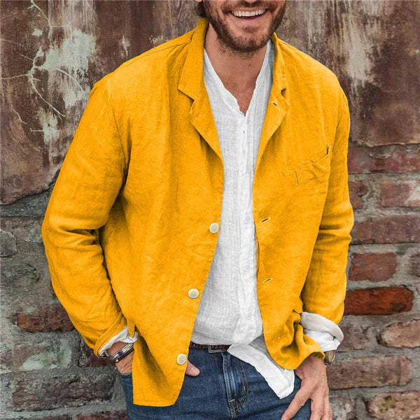 Leichte Sommerjacke aus Leinen-Baumwoll-Mix für Herren – Casper