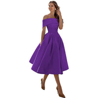 Off-shoulder & Figure-hugging Satin Party Dress for Women – Mirella