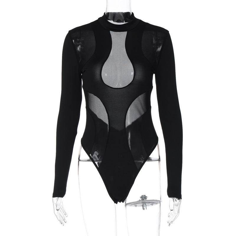Trendy damebody med cut-outs og mesh-innlegg – Nayeli