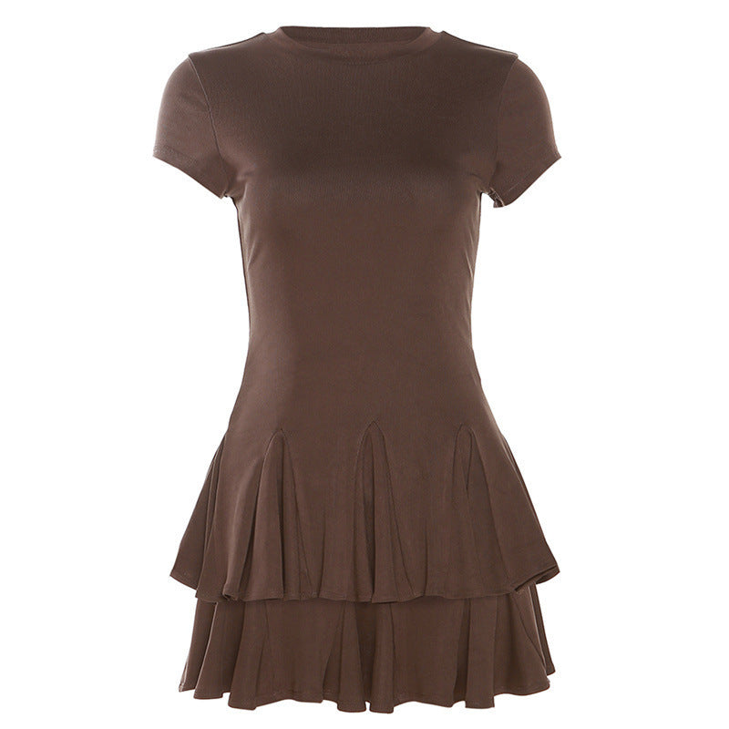 Stylish mini dress with peplum and round neckline – Nayeli