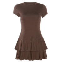 Stylish mini dress with peplum and round neckline – Nayeli