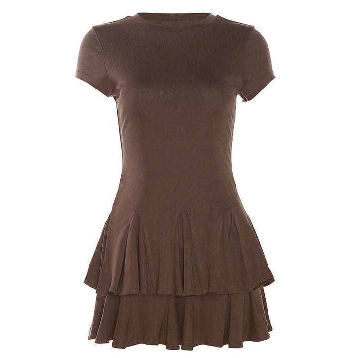 Stylish mini dress with peplum and round neckline – Nayeli