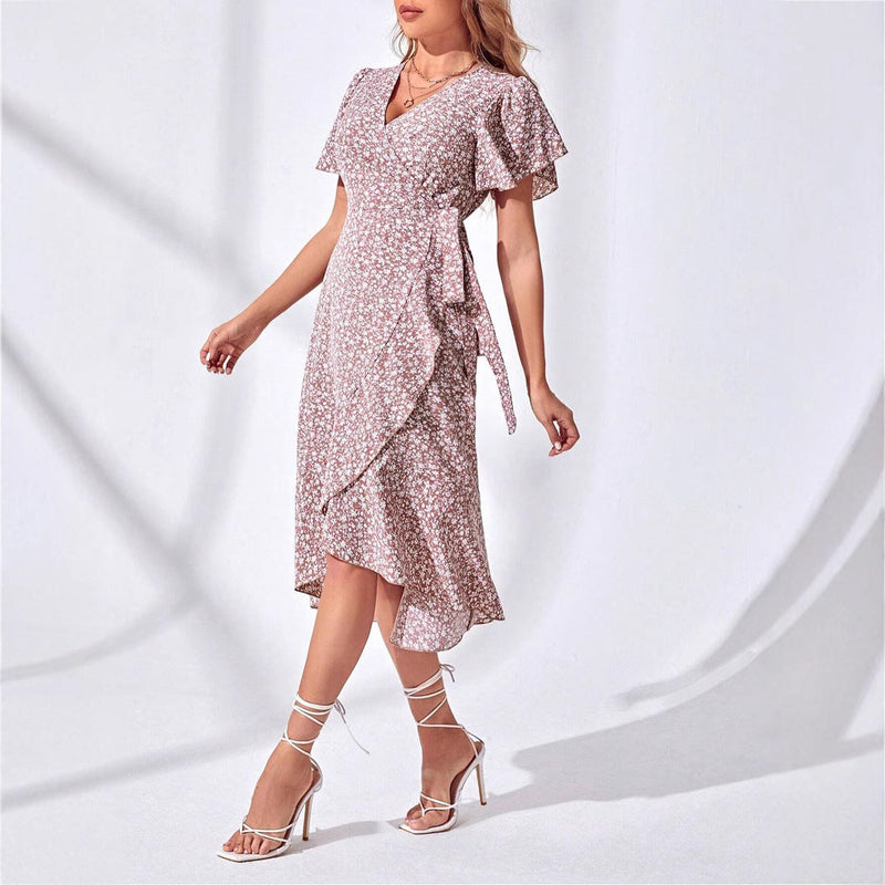 Leichtes & Verspieltes Sommer-Wickelkleid mit Blumenmuster – Amira