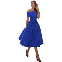 Off-shoulder & Figure-hugging Satin Party Dress for Women – Mirella