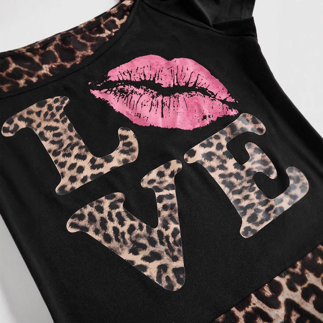Trendy dame off-shoulder skjorte med leopardprint – Zaria