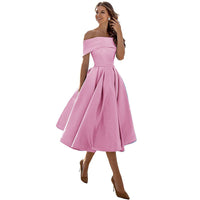 Off-shoulder & Figure-hugging Satin Party Dress for Women – Mirella