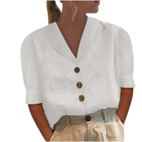 Stylish women's blouse with collar and buttons - Vivienne