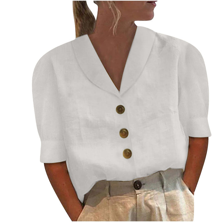 Stylish women's blouse with collar and buttons - Vivienne