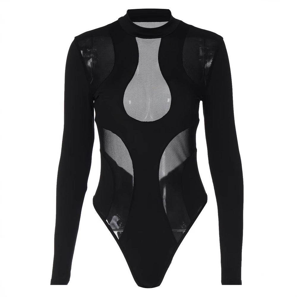 Trendy damebody med cut-outs og mesh-innlegg – Nayeli