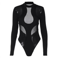 Trendy damebody med cut-outs og mesh-innlegg – Nayeli