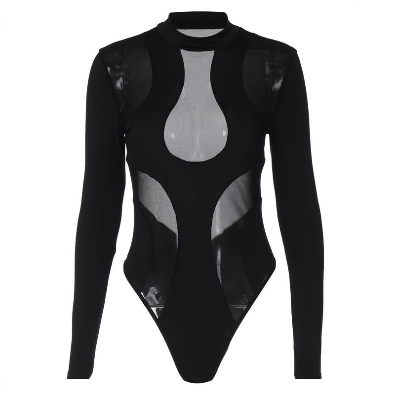 Trendy damebody med cut-outs og mesh-innlegg – Nayeli