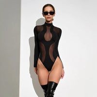 Trendy damebody med cut-outs og mesh-innlegg – Nayeli
