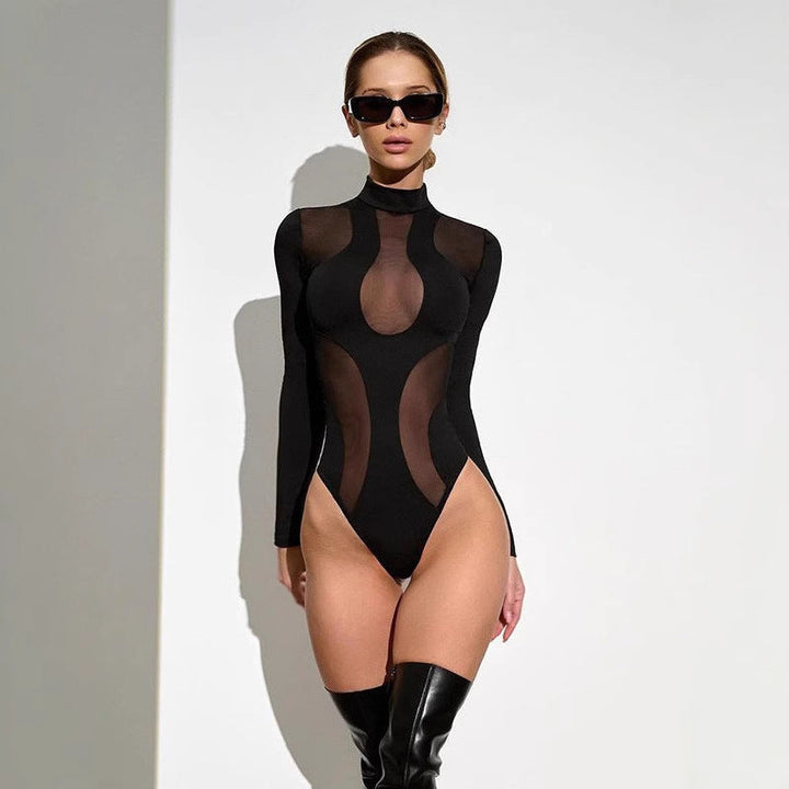 Trendy damebody med cut-outs og mesh-innlegg – Nayeli
