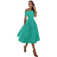 Off-shoulder & Figure-hugging Satin Party Dress for Women – Mirella