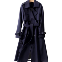 Elegant women's trench coat with double buttons – Celina
