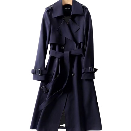 Elegant women's trench coat with double buttons – Celina