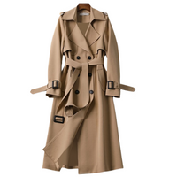 Elegant women's trench coat with double buttons – Celina