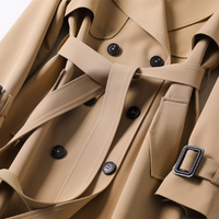 Elegant women's trench coat with double buttons – Celina