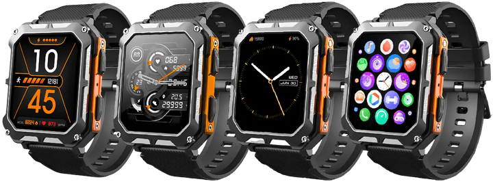 Robust smartwatch med pulsmåler og skridttæller - EnduranceX