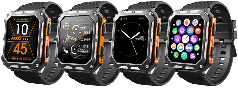 Robust smartwatch med pulsmåler og skridttæller - EnduranceX