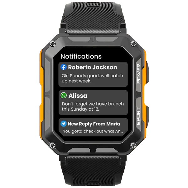 Robust smartwatch med pulsmåler og skridttæller - EnduranceX