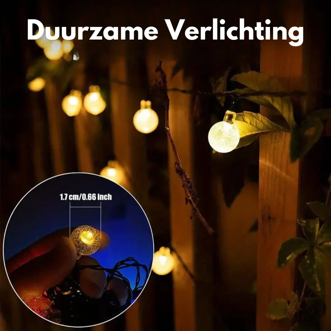 Sustainable LED String Lights - SolarGlow