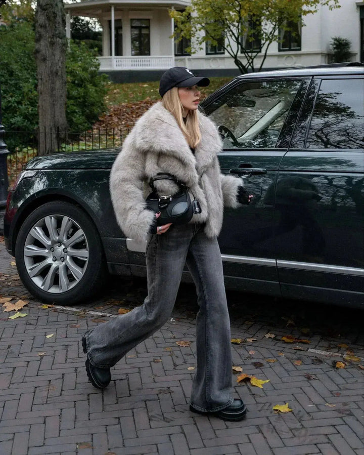 Dame imiteret pelsjakke - Olivia