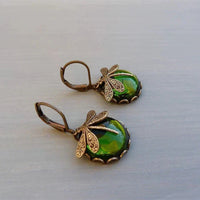 Stylish Crystal Antique Gold Earrings - Amarae